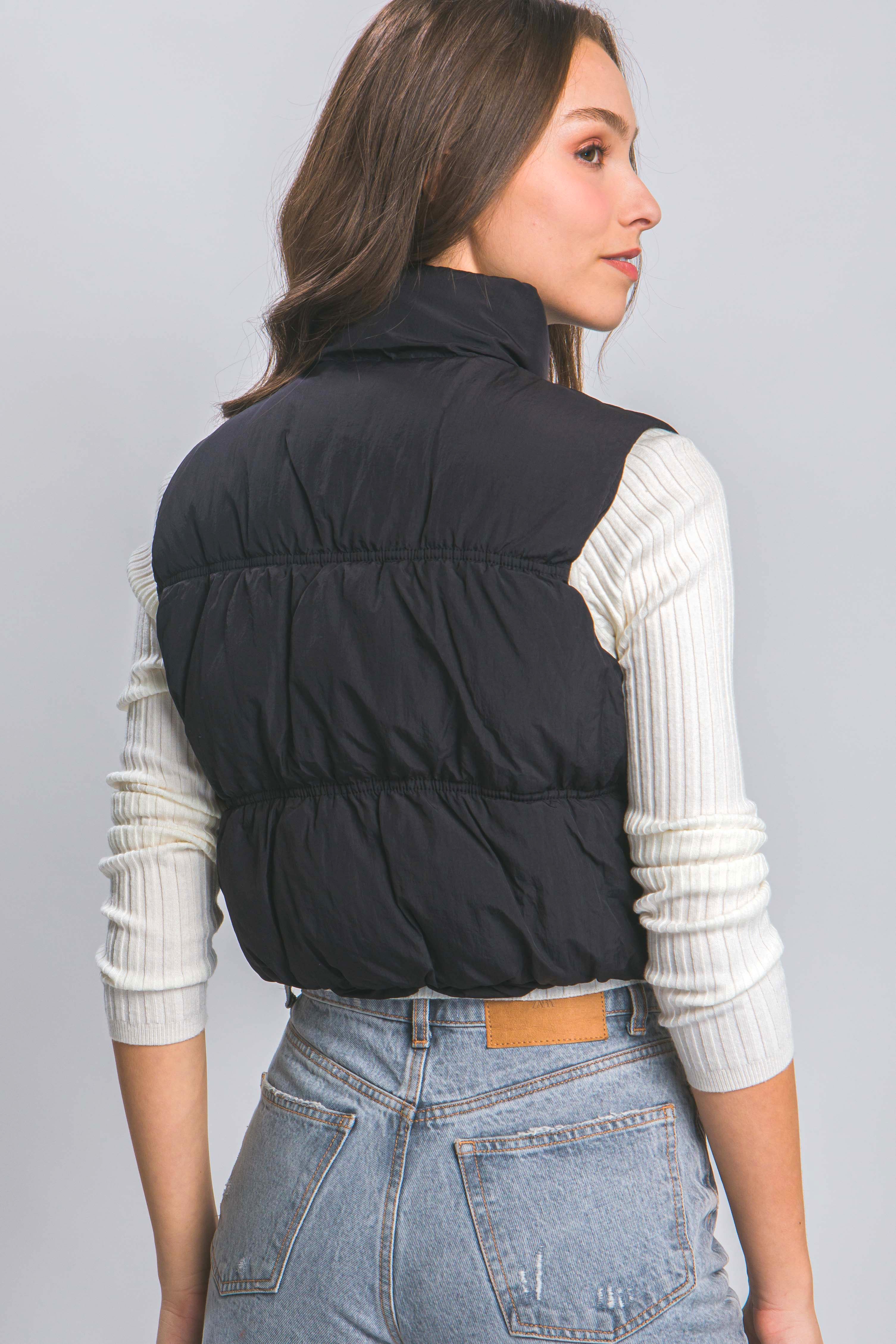 GOLDEN Brittany Nylon Vest Black