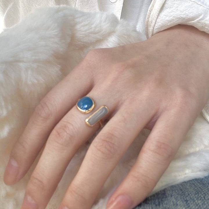 Perimade & Co Simple Enamel Open Statement Stackable Ring by Perimade & Co