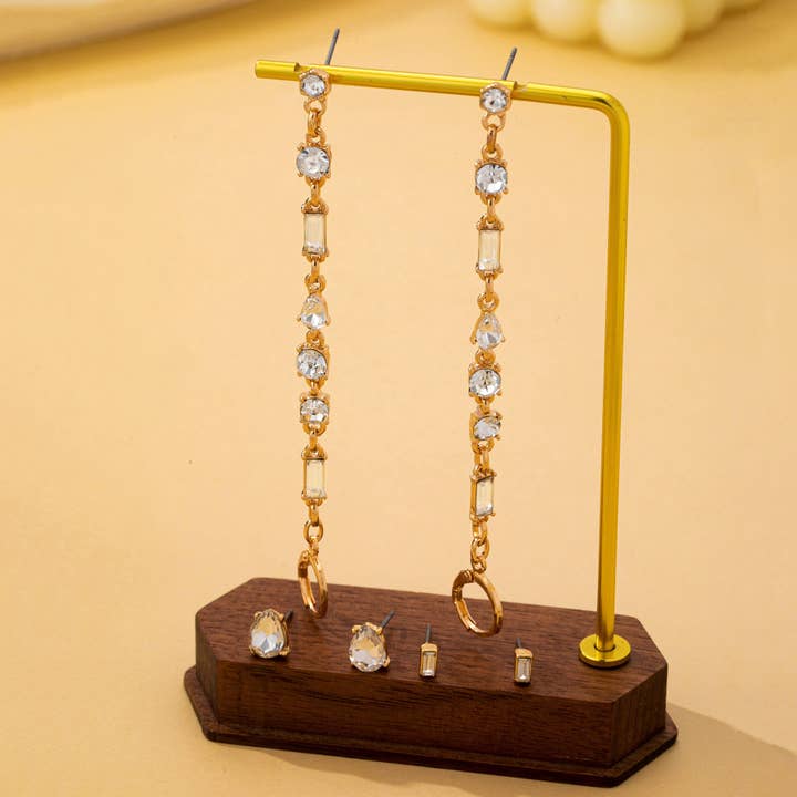 JOSSLYN by Wall to Wall Crystal Cluster Earring Trio Set | 80E62938 by JOSSLYN by Wall to Wall