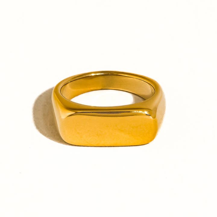 Flanerie by MAIQ Glayce 18K Gold Non-Tarnish Classic Signet Ring by Flanerie by MAIQ