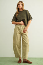 SJG Beeba Everyday Relaxed Barrel Pants in Beige by SJG