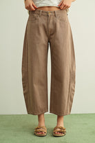 SJG Beeba Everyday Relaxed Barrel Pants in Mocha by SJG