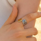 Flanerie by MAIQ Emmy 18K Gold Non-Tarnish Textured Open Ring