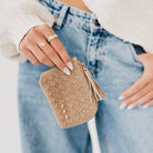 Pretty Simple Suede Paris Card Wallet Taupe