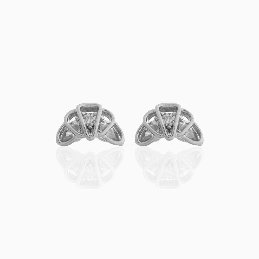Girls Crew Croissant Studs Silver