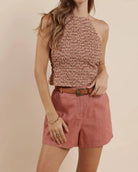 SAGE THE LABEL Tan Lines Open Back Halter Top