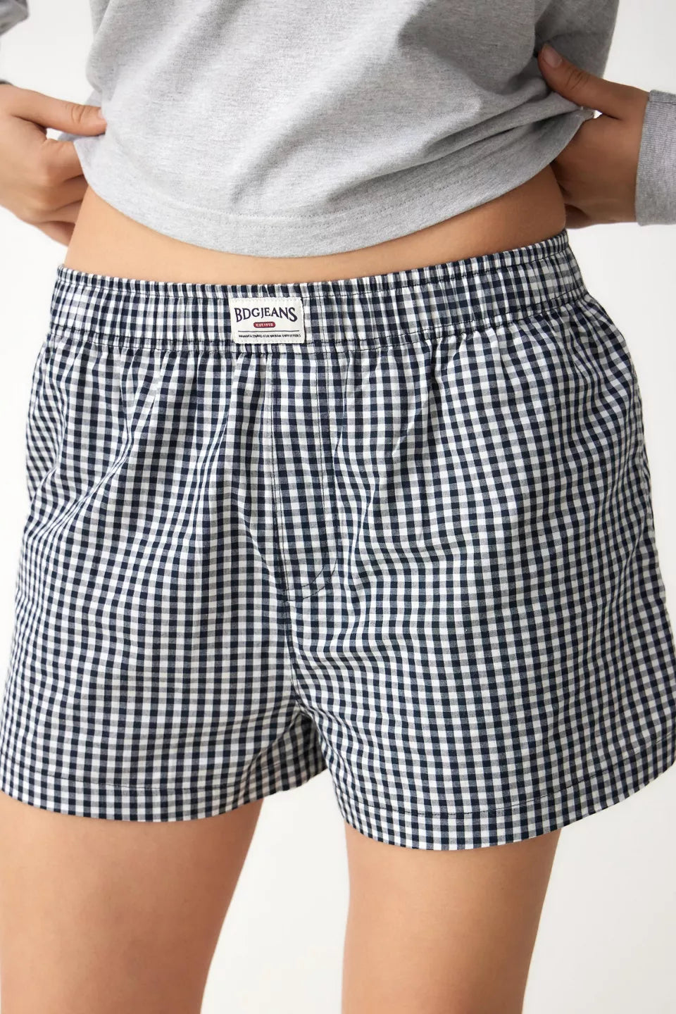BDG Gingham Boxer Shorts Black
