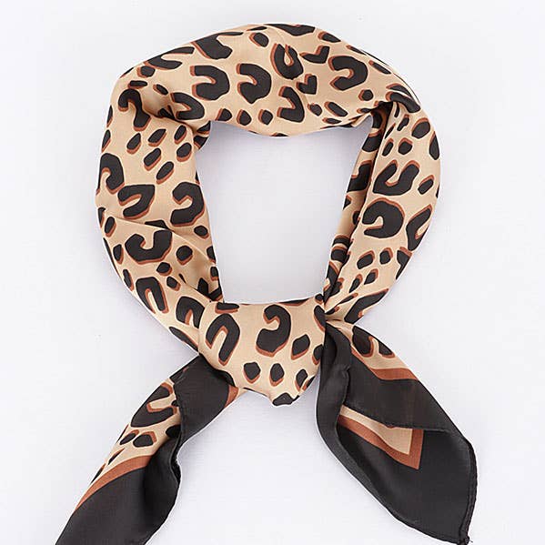 anbfashion Savanna Chic Leopard Square Bandana Scarf