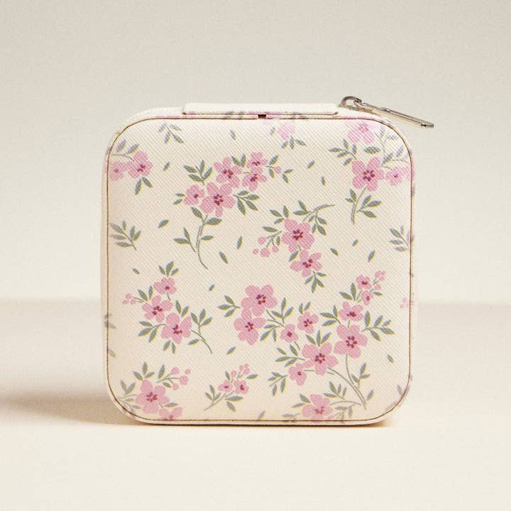 Lilla Haven Multi Color Flower Pattern Jewelry Box -Travel Size