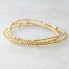 JOSSLYN by Wall to Wall Multi Layer Gold Ball Chain Beaded Bracelet | 40B5179