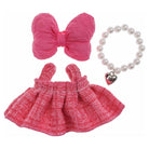 anbfashion Mini Doll Tweed Dress Bow Hair Clip Outfit Set 20