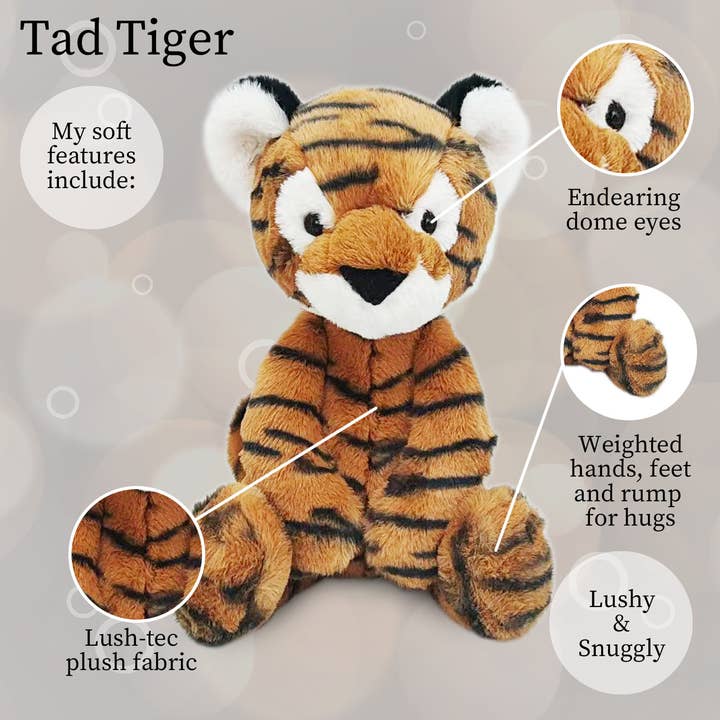 World's Softest Lushee 16 Inch - Tad Tiger Plush Toy by Beverly Hills Teddy Bear Company