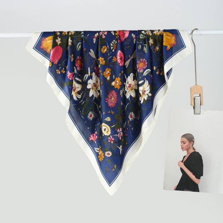 JOSSLYN by Wall to Wall Large Floral Print Bandana Scarf | 40SC655