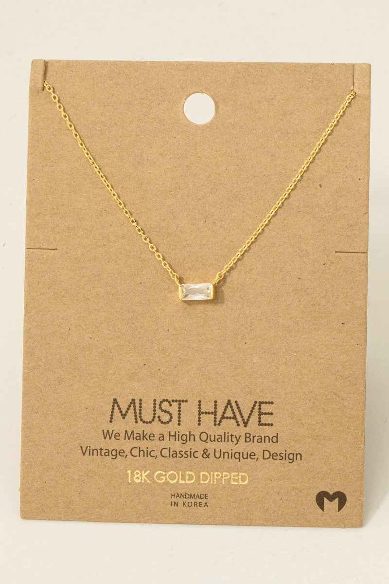 GOLDEN Mini Stud Rhinestone Pendant Necklace