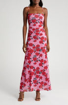 WAYF Isabella Dress Pink ROses