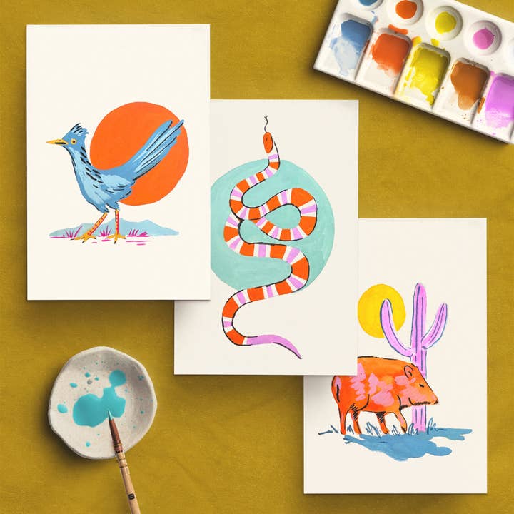 Antiquaria Watercolor Kit Southwestern Animals