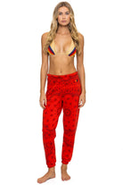 Aviator Nation Bandana Sweatpant in Flash Red