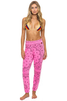 Aviator Nation Bandana Sweatpant in Neon Pink