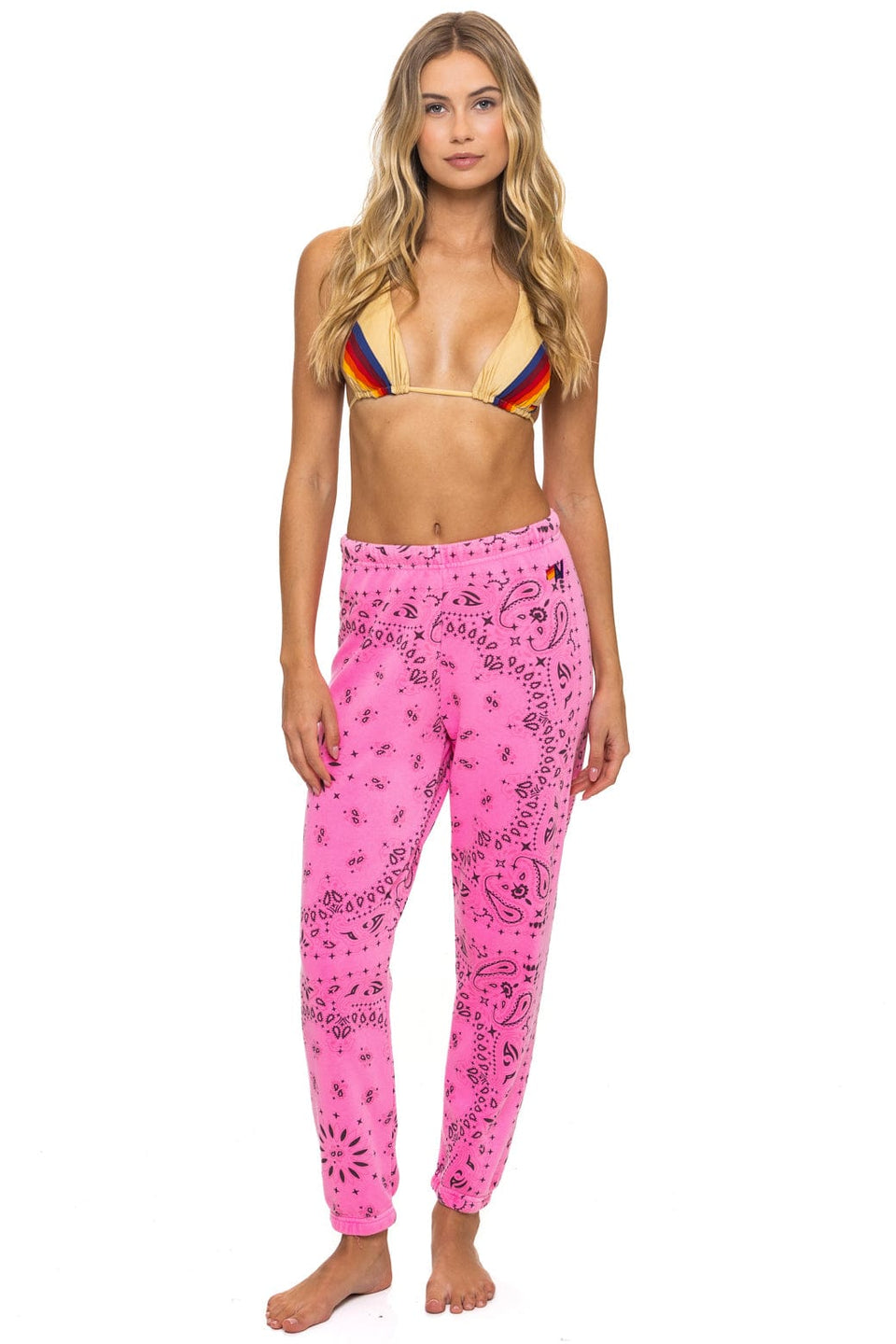Aviator Nation Bandana Sweatpant in Neon Pink