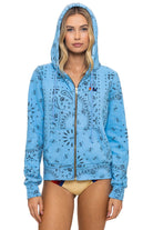 Aviator Nation Bandana Zip Hoodie in Sky