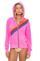 Aviator Nation Disco Zip Hoodie in Neon Pink