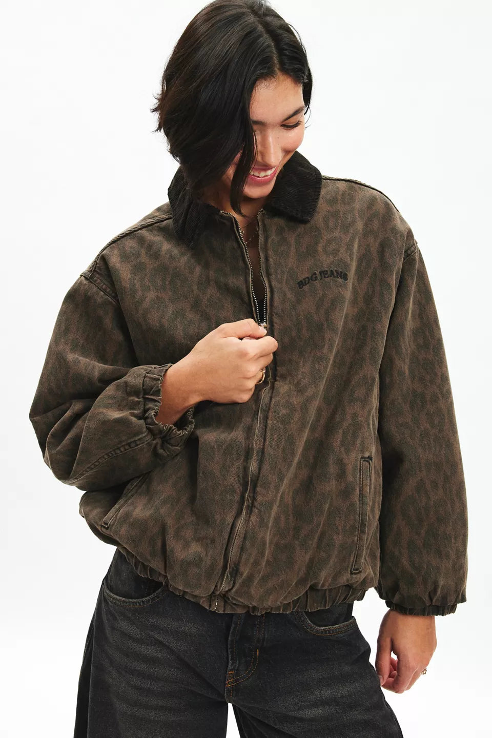 BDG Dex Leopard Bomber Jacket