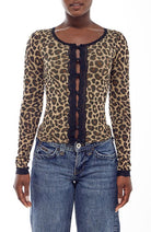 BDG Leopard Lace Trim Cardigan Sand/Sable