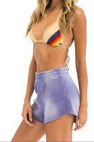 Aviator Nation Bolt Stitch Womens Club Short Faded Grape