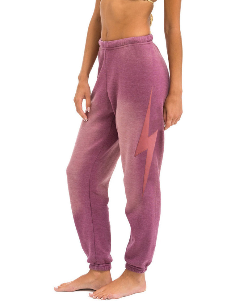 Aviator Nation Bolt Stitch Sweatpant Faded Berry