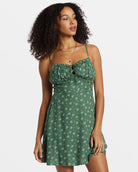 Billabong Island Calling Mini Dress Emerald Green