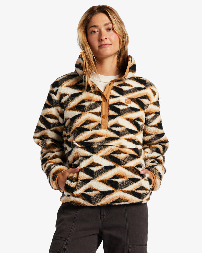 Billabong Switchback Mock Neck Fleece Pullover Caramel