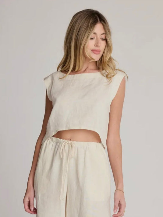 Sunday Ritual Elena Linen Top Cream