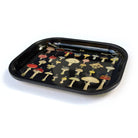 Curious Prints Small Metal Catchall Vintage Tray Black Mushroom