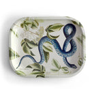 Curious Prints Small Metal Catchall Vintage Tray Blue Snake