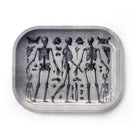 Curious Prints Small Metal Catchall Vintage Tray Skeleton