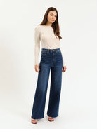 Daze Denim Far Out High Rise Wide Leg in Waterfall - Waterfall