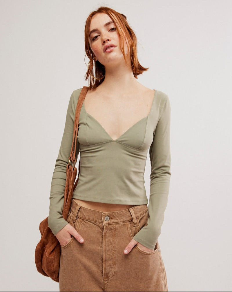 Free People Duo Corset Long Sleeve - Black