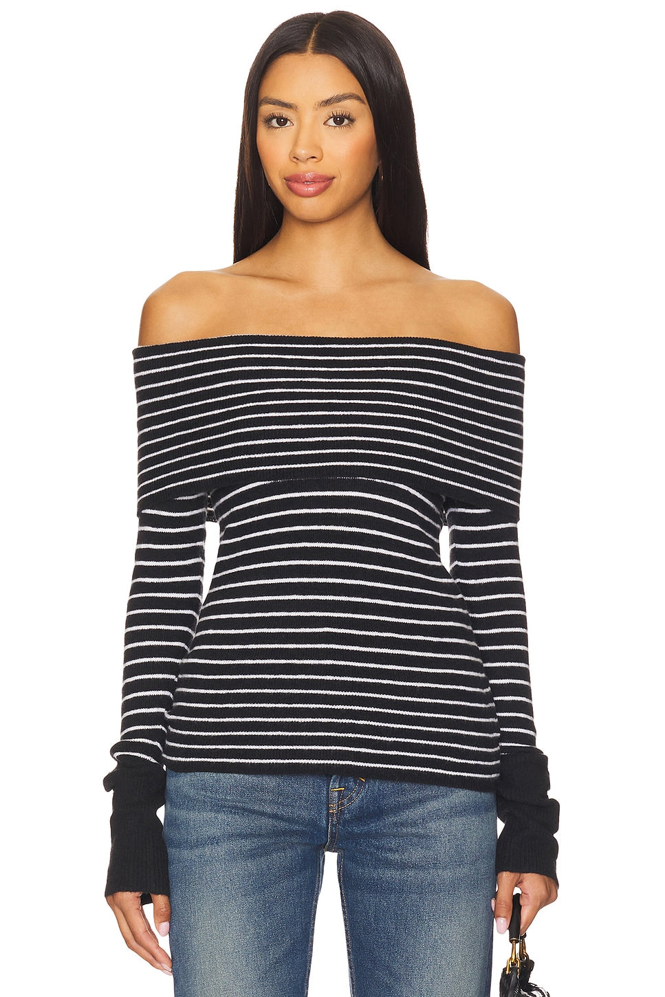 Free People Evergreen Sweater - Black & White Combo