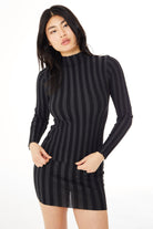 Find Me Now Wide Ribbed Knit Mock Neck Ink