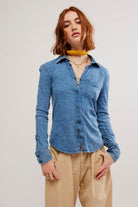 Free People Blue Blue Shirting