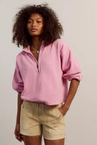 Free People Celeste Quarterzip Hummingbird Pink