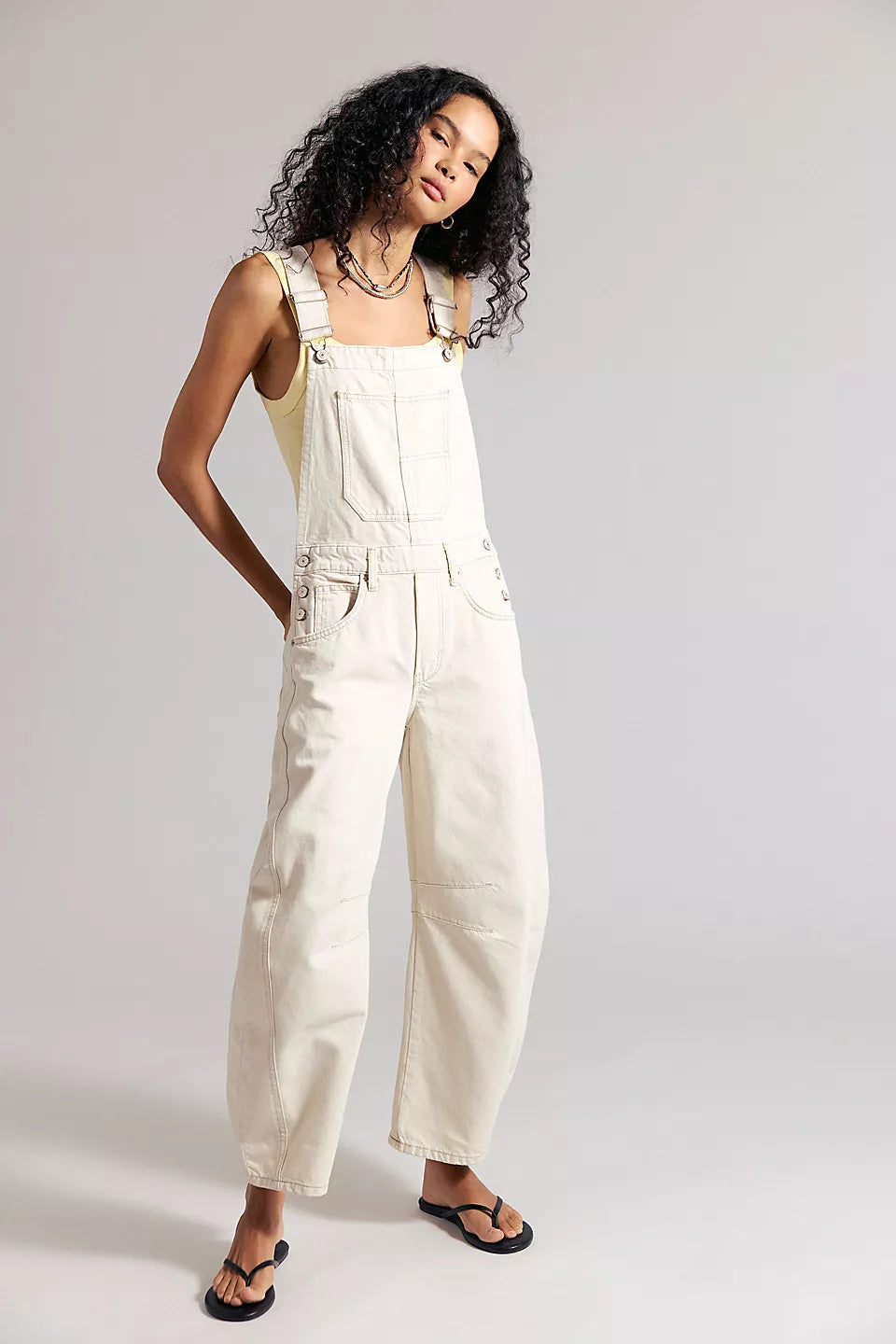 Free People Good Luck Overall in Milk