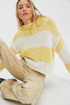 Free People Opal Rugby Stripe Sweater lemon