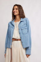 Free People Shrunken Denim Indigo