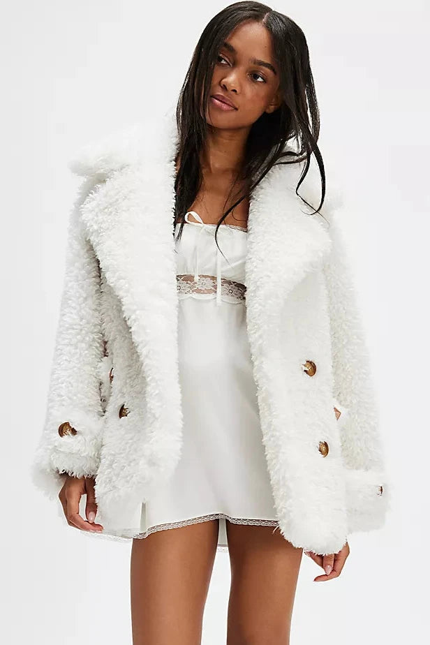 Free People Sophie Peacoat Blanc de Blanc