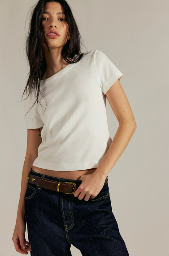 Free People WTF Atlas Crew Tee Clean Ivory