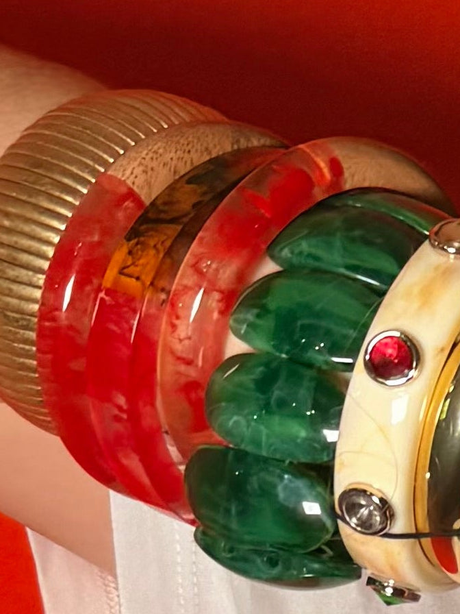 YAZ. Mixed Material Grapefruit Bangle