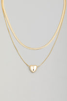 GOLDEN Aglae Layered Chain Heart Pendant Necklace