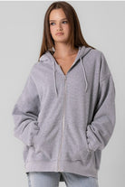 GOLDEN Bianca Oversized Zip Up Hoodie Heather Grey