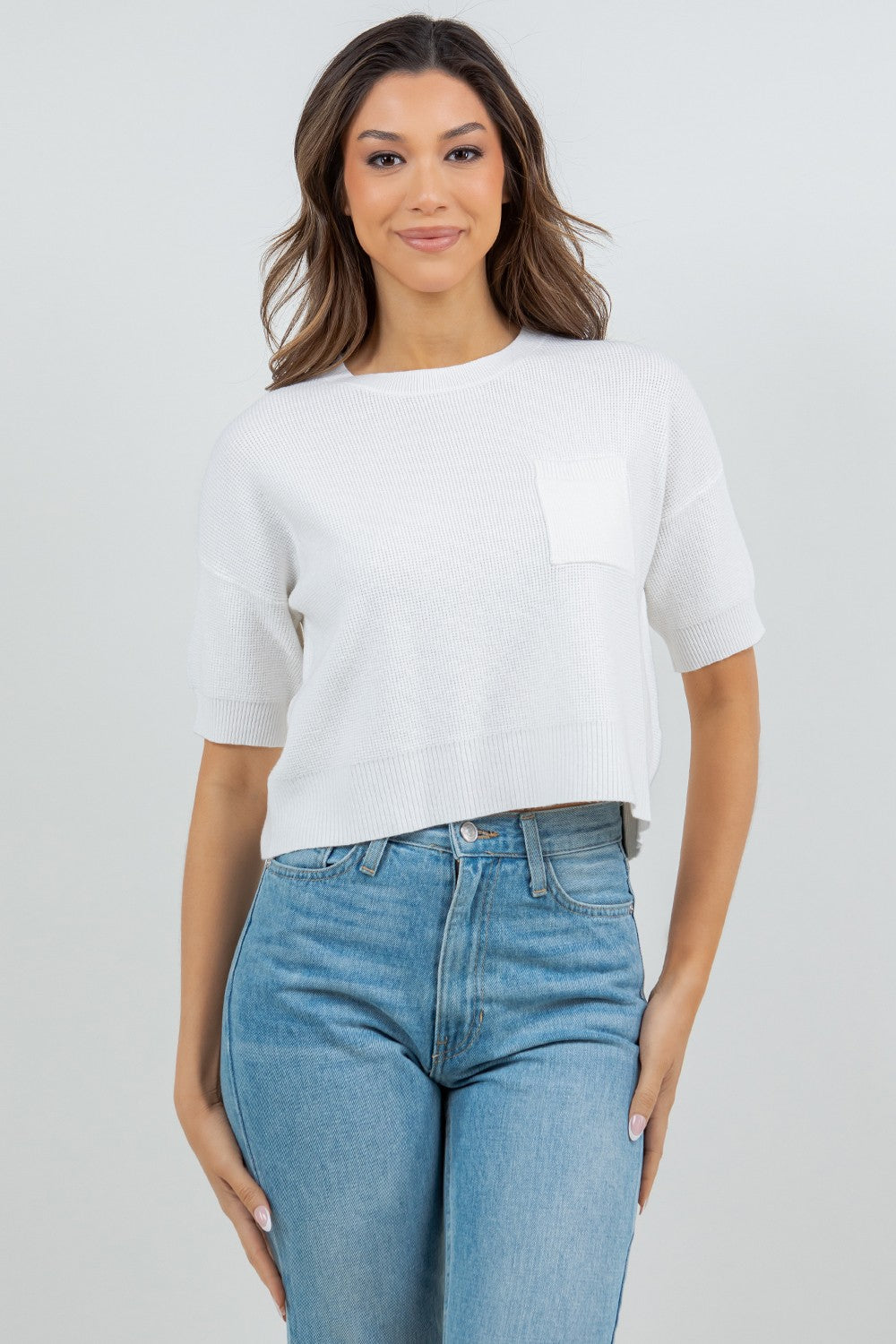 GOLDEN Celestial T-shirt With Breast Pocket Off White